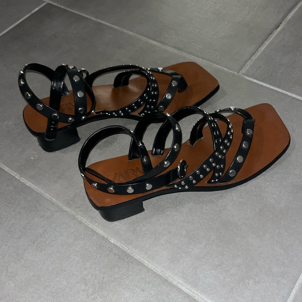 Zara studded black sandals